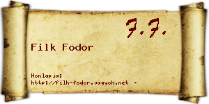 Filk Fodor névjegykártya